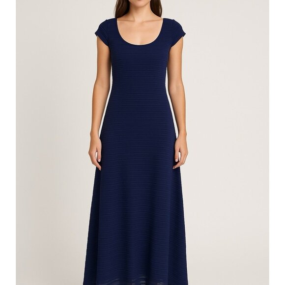 LILLY PULITZER maxi dress cap sleeve sheer preppy cruise island navy blue XS - Picture 1 of 11